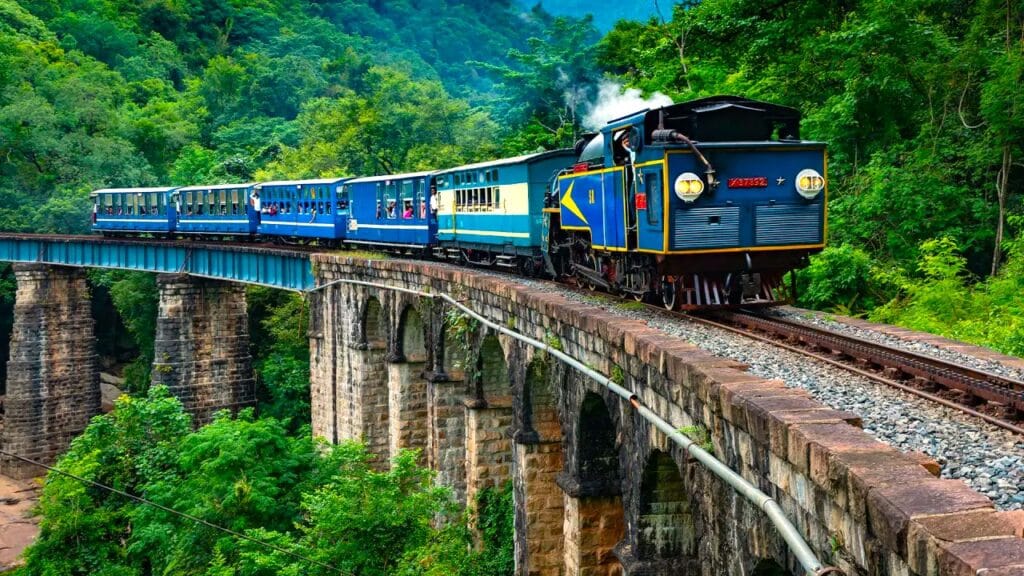 The Nilgiri Mountain Railway toy train on the Ooty line