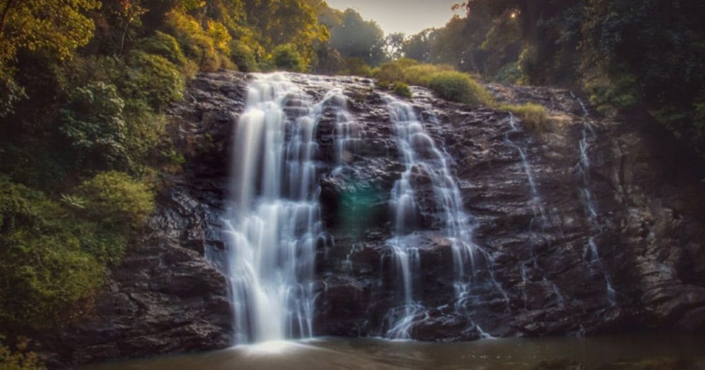 Abbey Falls in Coorg during the monsoon